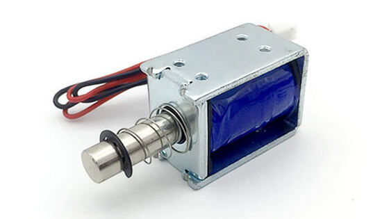 Solenoide DC de 27 mm de altura para aplicações de 0,5 lbs de peso, com tensão suportável de 2000V/1min